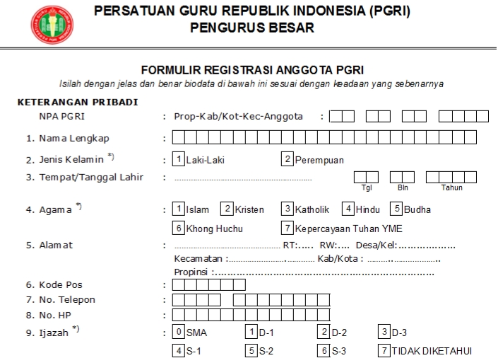 Pendaftaran PGRI Biringkanaya - Persatuan Guru Republik Indonesia Cabang Biringkanaya